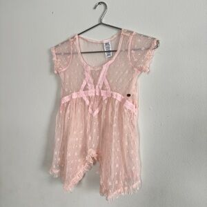 Sheer Kids Pink Polka Dot Top